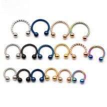 Alisouy 1pc 16G 6/8/10mm Twist Ball Horseshoe Fake Nose Ring C Clip BCR Septum Lip Piercing Falso Nose Rings Hoop For Women Men