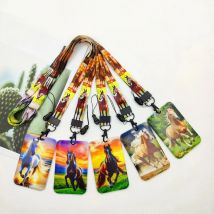 Cute Horse Credential Holder Cartoon Neck Strap Lanyards Key ID Card Gym Phone Strap USB Badge Holder Keyring Accessories Gifts