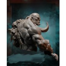 Unpainted Kit 1/10  ancient Orcish with big Axe bust fantasy   Resin Figure miniature garage kit