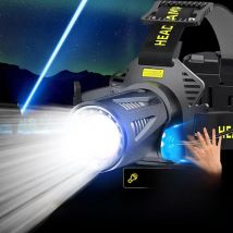 2025 high-power headlight Type-C USB charging headlight variable zoom hunting hand light mobile power waterproof camping light