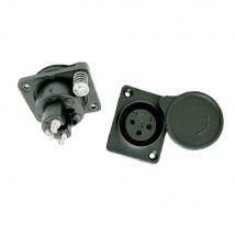 Fixed Flange 3 Pin XLR Socket With Dust Cover XLR Female Connector For Electric Bicycle Charging Port 10pcs