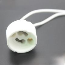 GU10 LED Lamp Base GU10 Lamp Holder White Ceramic Body 250V 2A CE Logo Porcelain Bulb Socket With Wire Connector