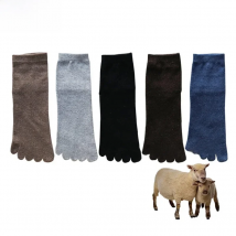 5 Pairs/Lot Winter Men Five Finger Socks Short Harajuku Wool Solid Business Anti-Bacterial Breathable Warm Socks With Toes Brand