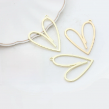 35mm 6pcs/lot Zinc Alloy Matte  Flat Hollow Heart Charms Pendant For DIY Jewelry Making Finding Accessories