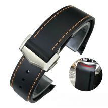 19mm 20mm 21mm 22mm Rubber Silicone Watchband for Omega AT150 Seamaster 300 De ville Planet Ocean Watch Pointed Buckle Strap