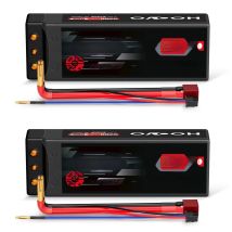 HOOVO 2Pcs 2S LiPo Battery 7.4 V 80C 5200 mAh RC Battery Hard Case with T Plug Connector for RC Car Boat Truck Truggy RC Hobby