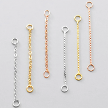 2pcs/lot 925 Sterling Silver Earring Line Connector Chains 30 40 50mm S925 Silver Dangler Ear Extension Chains DIY Jewelry Make