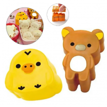 1 Pair Cute Cartoon Rilakkuma Chicken Rice Ball Mold Bread Biscuit Diy Modeling Mold Kids Meal Sushi Rice Ball Bento Mold