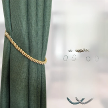 1Pc Handmade Weave Curtain Tieback Gold Curtain Holder Clip Buckle Rope Home Decorative Room Accessories Curtain Tie Backs
