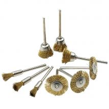 Brass Wire Brushes Wheel Cup Pen Brush Set Polishing Attachment Kit for Dremel Grinder Rotary Tools