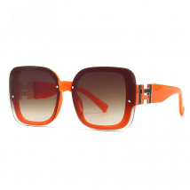 Fashion Orange Women's Square Sunglasses Trendy Luxury Brand Gradient Lenses Sun Glasses Ladies 100% UV400 Protection