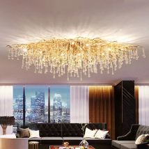 Luxury Crystal Chandelier Modern Hotel Bedroom Dining Living Room Ceiling Light Gold Home Decoration  Luster Led Pendant Light