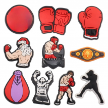 1-10PCS PVC Shoe Charms Boxing Strong Man Garden Shoes Button Ornaments Fit Wristbands Slipper Accessories For Clogs Pins 