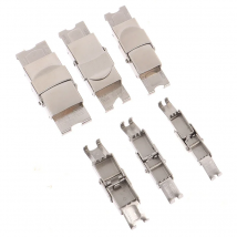 10pcs Stainless Steel Clasp Crimp Jaw Hook Watch Band Clasp For Leather Silicone Bracelet Jewelry Making DIY Connect Lace Buckle