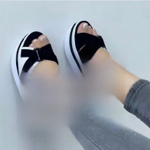 Sandals Women Summer Shoes Woman Wedges Platform Sandals Fashion Fish Mouth Rome Sandals Black Women Shoes