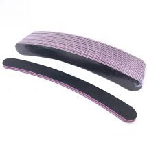 Nail File 10 pcs Limes A Ongles Professionnelles Acrylic Nail Files 80/80 Black Banana Style Disposable Nail File Kit Unhas New