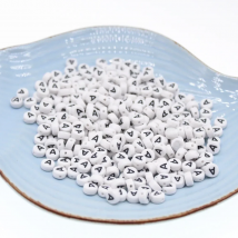 CHONGAI 100/500Pcs/500Gram Oblate Acrylic Letter Beads Single Alphabet White Round Bracelet Jewelry Beads&Jewelry Making 4*7MM