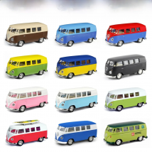 1/36 Volkswagen T1 Samba Bus Toy For Children RMZ City Classical Diecast Miniature Vehicle Model Pull Back Collection Gift Boys