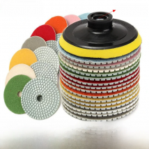 16pcs 4 inch 100mm Diamond Polishing Pads Kit Wet/Dry for Granite Stone Concrete Marble Polishing Use Grinding Discs Set