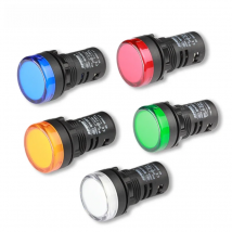 1Pcs 22mm 12V 24V 220V 380V  AD16-22 Panel Mount High Brightness LED Power Indicator Pilot Signal Light Lamp Red Green White