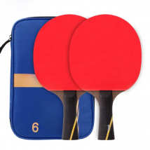 Huieson 6 Star Upgraded Table Tennis Racket 7 Layers Double Face Rubbers Carbon Fiber Ping Pong Racket Bat With Cover 2Pcs