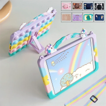 Cartoon Unicorn Kids Bubble Case For IPad 10th Gen Air 2 3 4 5 10.9 2022 7th 8th 9th 10.2 Mini 6 9.7 Pro 11 Tablet Silicon Cover