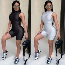 BKLD Women Soild Rompers Women Jumpsuit Clubwear 2025 Summer New Fashion Sleeveless O-Neck Casual Women Bodycon Short Rompers