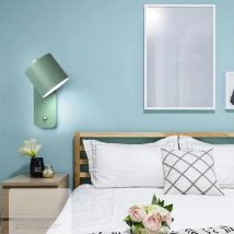 Modern LED Indoor Wall Lamps Rotation Adjustable Switch Wall Sconce With Knob Switch Stair Fixture Hallway Green LED Wall Light