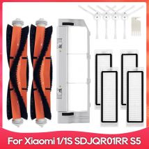 Szczotka i filtr kompatybilne z Xiaomi Mi Robot 1 / 1S SDJQR01RR SDJQR02RR SDJQR03RR, Roborock E3 / S4 / S4 Max / S5, akcesoria do robota odkurzającego