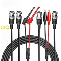 Cleqee P1260 BNC Test Lead Kit Safety BNC to Alligator Clip Test Hook Clip Coaxial Cable with Color Rings DIY Electronic Test
