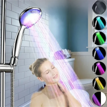 LED 7 Colors Shower Head High Pressure Water Glow Light Colorful Changing LED Shower Light Bathroom Accessories Showerhead