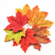 100Pcs 7/9CM Large Artifical Maple Leaves Fake Autumn Fall Leaf Wedding Party Decoration Craft Art Home Bedroom Wall Book Decor