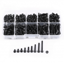 3D Printer Screw 280 pcs M3 Cap Head Hex Socket Bolt Screw Nut DIN912 Black Steel l Hexagon Cylinder Bolt Kits