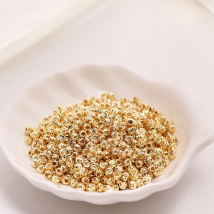 2.5mm/3mm/4mm 18K Gold Plated Striped Cut Flower Beads Spacer Beads Bulk Hand Beading Material DIY Nacklace Bracelet Accessories