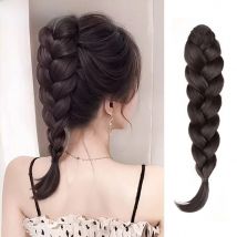 Synthetic Long Claw Clip On Bow Braid Ponytail Hair Extensions Heat Resistant Pony Tail Hair piece For Women Daily Party
