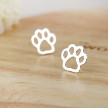 Tiny Small Stainless Steel Dog Cat Paw Earring Footprint Stud Earings Fashion Animal Earings Piercing Pendientes Pet Lover Gift