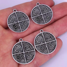 5pcs Air Fire Earth waves Airbender Elements Lotus Amulet pendant charm for DIY women man Accessories