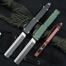 Aviation Aluminum Comb EDC Straight Jump Automatic Telescopic Creative Tool 420 Steel Comb Mini Portable EDC Tool