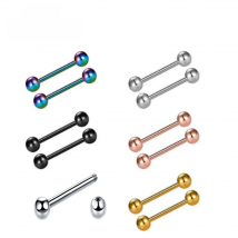 New 14G 16G G23Titanium High Quality Classic Concise Style Barbell Tongue Rings Eur Bone Rod Straight Rod Body Piercing Jewelry