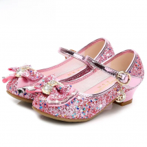 Princess Girls Party Shoes Children Sandals Colorful Sequins High Heels Shoes Girls Sandals Peep Toe Summer Kids Shoes CSH813