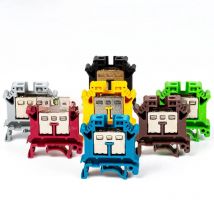 10PCS UK-16N Universal DIN Rail Mounted Terminal Blocks Screw Type Connector Electrical Crimp Terminator UK16N