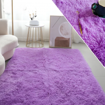 Solid Fluffy Rugs For Bedroom Purple Cute Children Room Mat With Long Hair Soft Plush Rug Living Room Carpet Modern Decoration