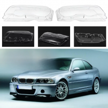 2 Door Headlight Clear Lens Cover Lampshade Headlamp Clear Shell For BMW 3 Series E46 2DR 1999-2003 M3 2001-2006 Headlamp Cover