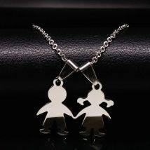 Family Boys Girl Stainless Steel Necklaces Mama Necklace Pendants For Women Men Kids Jewelry colares feminino masculino N535SR