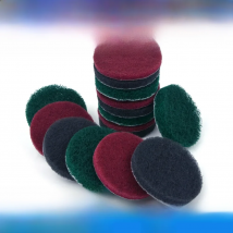 Scrub Pad 15Pcs 3 Inch 75mm Flocking Industrial Scouring Pads Heavy Duty 240/400/1000# Nylon Polishing Pad for Kitchen Cleaning