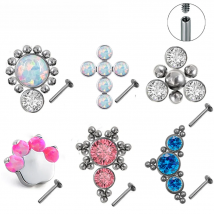 G23 Titanium Piercing Stud Earrings Women Opal Labret Lnternally Threaded wholesale Earring Tragus Cartilage Prevent-allergies