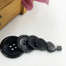 50pcs 11/15/18/20/25/30mm Black Color Overcoat Plastic Button 4 holes Craft Sewing PT251