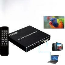 2x2 HDMI Video Wall Controller HD 1080P 1X2 1X4 1X3 3x1 4X1 Multi Screen Stitching Processor 4 TV Splicing Box Splicer 180° Flip
