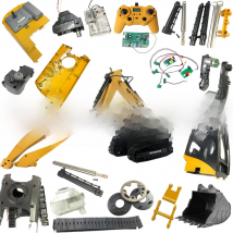 HUINA 1/14 1580 580 23CH Full metal Excavator Gearbox Tooth Box Metal Putter Gripper Quick Hitch Bucket Arm Track Chassis Parts