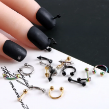 10pcs/lot Design Punk Style Nail Parts Piercing Alloy Studs Metal Curve Arrow Rivet Decoration Nails Art Accessories Nail Charms